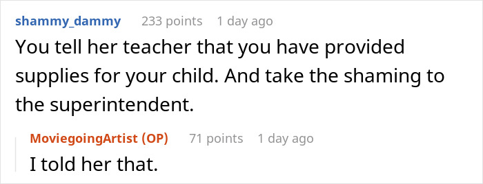 “I Basically Wrote Her Name On Everything To Prevent Theft”: Daughter Shamed, Mom Calls Teacher “I Basically Wrote Her Name On Everything To Prevent Theft”: Daughter Shamed, Mom Calls Teacher