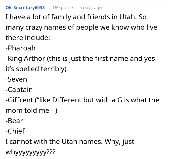 “Kunthea”: Woman Documents The Most Unfortunate Baby Names That Utah Parents Have Chosen “Kunthea”: Woman Documents The Most Unfortunate Baby Names That Utah Parents Have Chosen