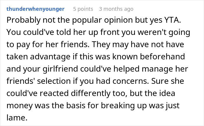 Man Dumps GF After She Expects Him To Foot $1,100 Bill Since He’s “The Man,” Starts To Regret It Man Dumps GF After She Expects Him To Foot $1,100 Bill Since He’s “The Man,” Starts To Regret It