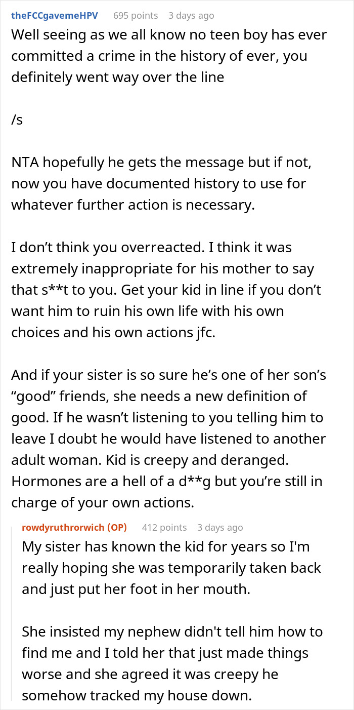 “Am I The Jerk For Calling Cops On A Teenager Who Tracked Down My House And Demanded I Let Him in?” “Am I The Jerk For Calling Cops On A Teenager Who Tracked Down My House And Demanded I Let Him in?”