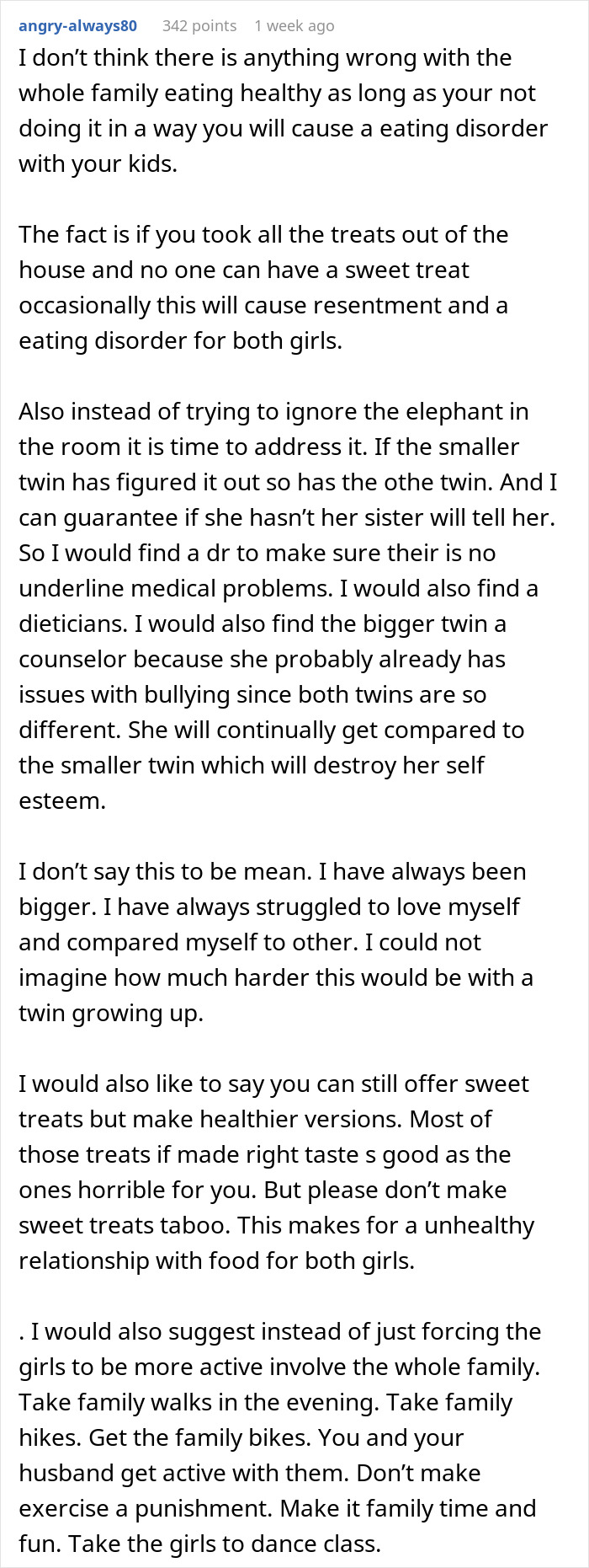 Parent Denies Punishing Their Skinny Twin After She Discovers True Motive Behind Family's Diet Shift Parent Denies Punishing Their Skinny Twin After She Discovers True Motive Behind Family's Diet Shift