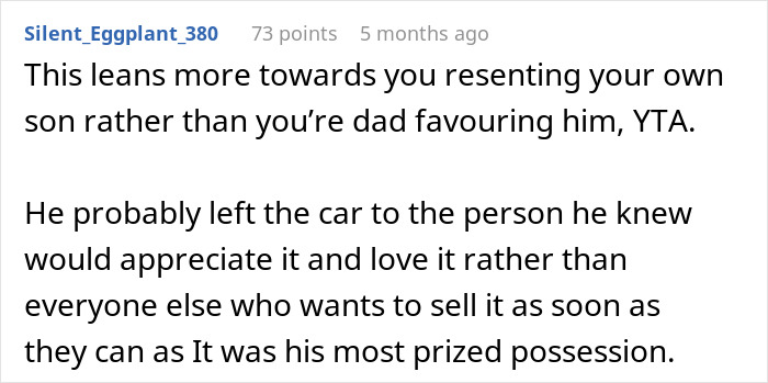 Mom Forces Son To Sell A Car He Inherited From Grandpa To Share With Family, Gets A Reality Check Mom Forces Son To Sell A Car He Inherited From Grandpa To Share With Family, Gets A Reality Check