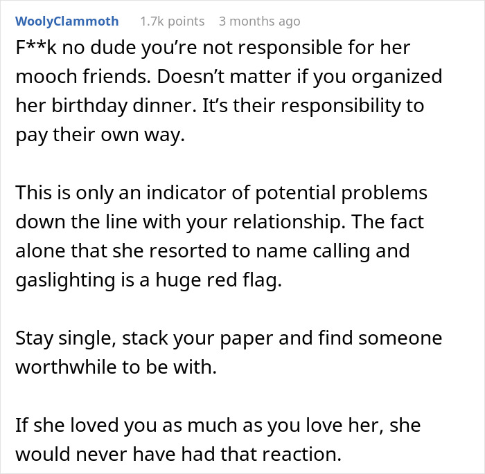 Man Dumps GF After She Expects Him To Foot $1,100 Bill Since He’s “The Man,” Starts To Regret It Man Dumps GF After She Expects Him To Foot $1,100 Bill Since He’s “The Man,” Starts To Regret It