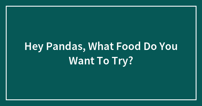 Hey Pandas, What Food Do You Want To Try? (Closed)