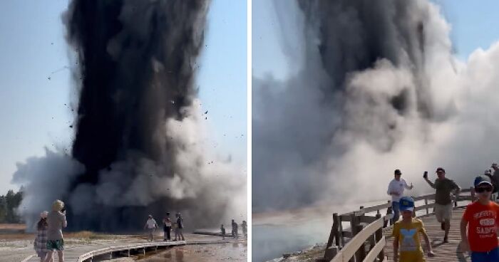 Terrified Tourists Run For Their Lives During Hydrothermal Explosion At Yellowstone National Park