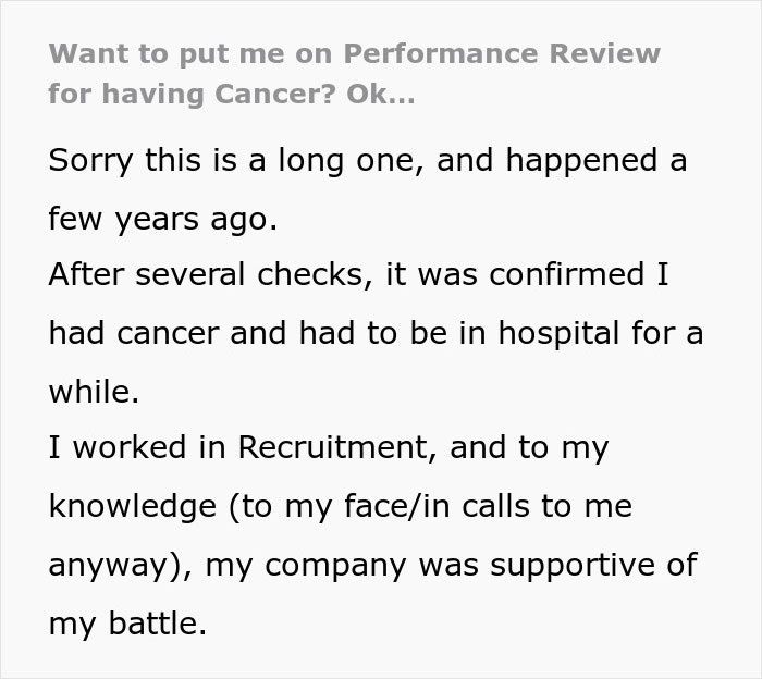 Boss Puts Woman On Performance Review For Beating Cancer, It Majorly Backfires Boss Puts Woman On Performance Review For Beating Cancer, It Majorly Backfires