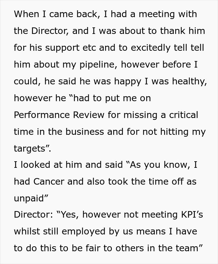 Boss Puts Woman On Performance Review For Beating Cancer, It Majorly Backfires Boss Puts Woman On Performance Review For Beating Cancer, It Majorly Backfires