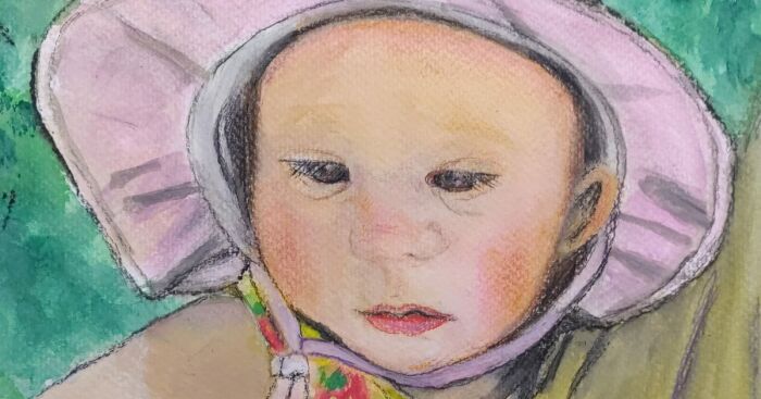 I Created A Painting Of My Granddaughter Titled “Madeline & The Rose”