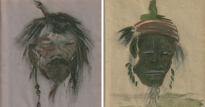 Beautiful Watercolors From 1940 Were Discovered To Be Of Shrunken Heads (8 Pics)