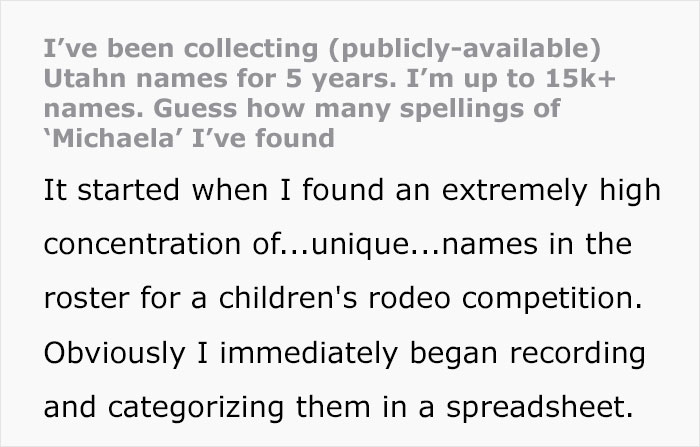 “Kunthea”: Woman Documents The Most Unfortunate Baby Names That Utah Parents Have Chosen “Kunthea”: Woman Documents The Most Unfortunate Baby Names That Utah Parents Have Chosen