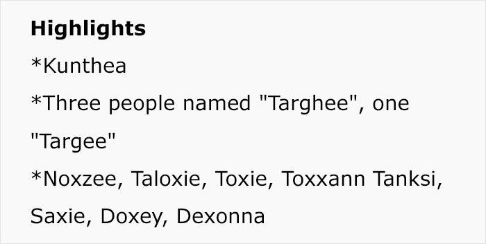 “Kunthea”: Woman Documents The Most Unfortunate Baby Names That Utah Parents Have Chosen “Kunthea”: Woman Documents The Most Unfortunate Baby Names That Utah Parents Have Chosen