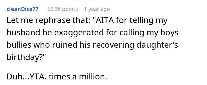 Mom Defends Her Sons’ Birthday Prank Directed At Her Stepdaughter, Folks Online Tear Her To Shreds Mom Defends Her Sons’ Birthday Prank Directed At Her Stepdaughter, Folks Online Tear Her To Shreds