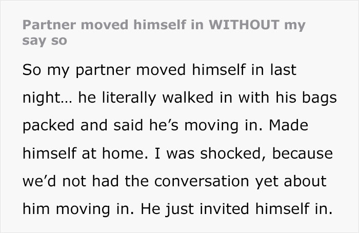 BF 'Surprises' GF By Moving Into Her House Without Prior Warning, She Refuses, Gets Dumped BF 'Surprises' GF By Moving Into Her House Without Prior Warning, She Refuses, Gets Dumped