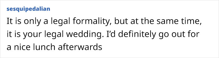 Bride Calls Her Wedding “Merely A Legal Formality”, Refuses To Take The Day Off From Work Bride Calls Her Wedding “Merely A Legal Formality”, Refuses To Take The Day Off From Work
