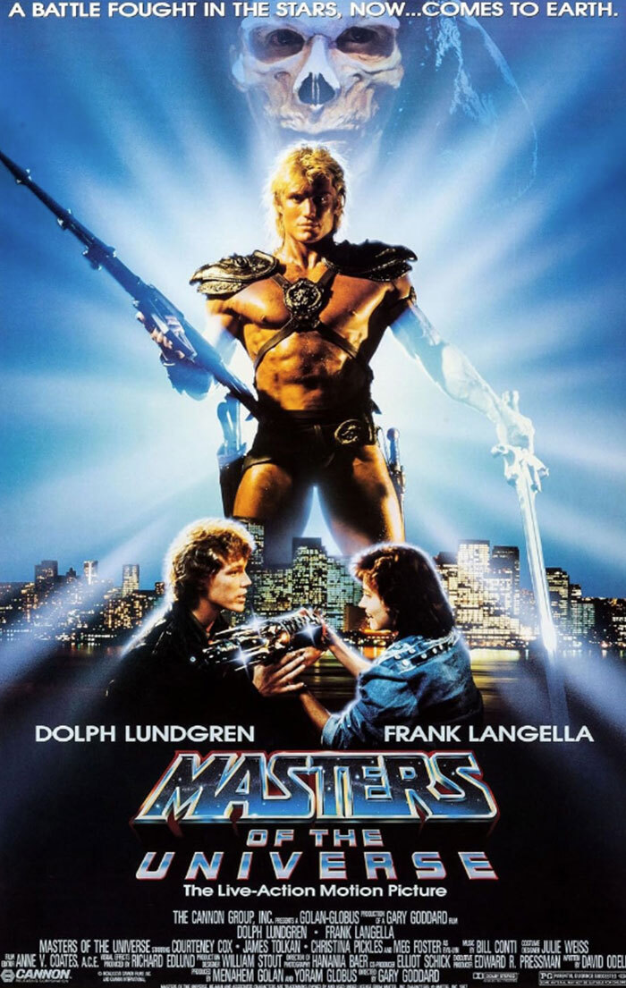 "Masters of the Universe" movie poster with He-Man holding a sword and Skeletor in the background, used in Skeletor memes. "Masters of the Universe" movie poster with He-Man holding a sword and Skeletor in the background, used in Skeletor memes.