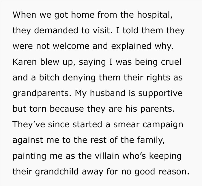 "AITA For Refusing To Let My In-Laws See My Daughter After What They Did During Her Birth?": Mom Shares Story "AITA For Refusing To Let My In-Laws See My Daughter After What They Did During Her Birth?": Mom Shares Story