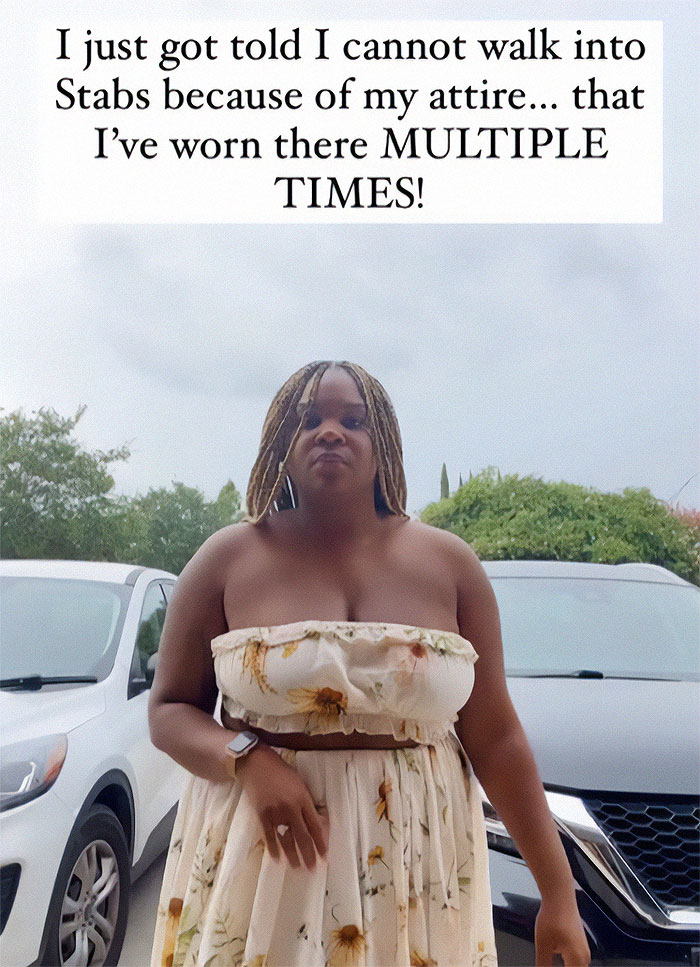 “We Have Buckled Down On Our Dress Code”: Woman Kicked Out Of Restaurant Over “Revealing” Outfit “We Have Buckled Down On Our Dress Code”: Woman Kicked Out Of Restaurant Over “Revealing” Outfit