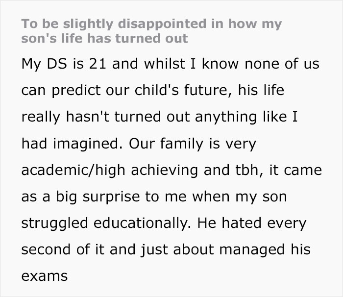 Mom Struggles To Accept Son’s Lifestyle, Thinks He’s An Underachiever Who Lives Paycheck To Paycheck Mom Struggles To Accept Son’s Lifestyle, Thinks He’s An Underachiever Who Lives Paycheck To Paycheck
