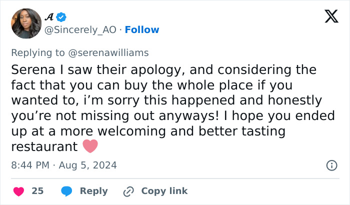 Paris Restaurant Defends Decision To Turn Away Serena Williams And Her Kids Despite Backlash Paris Restaurant Defends Decision To Turn Away Serena Williams And Her Kids Despite Backlash