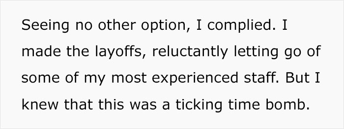 Worker Maliciously Complies With CFO’s Lay-Offs Until She Realizes She Made A Huge Mistake Worker Maliciously Complies With CFO’s Lay-Offs Until She Realizes She Made A Huge Mistake