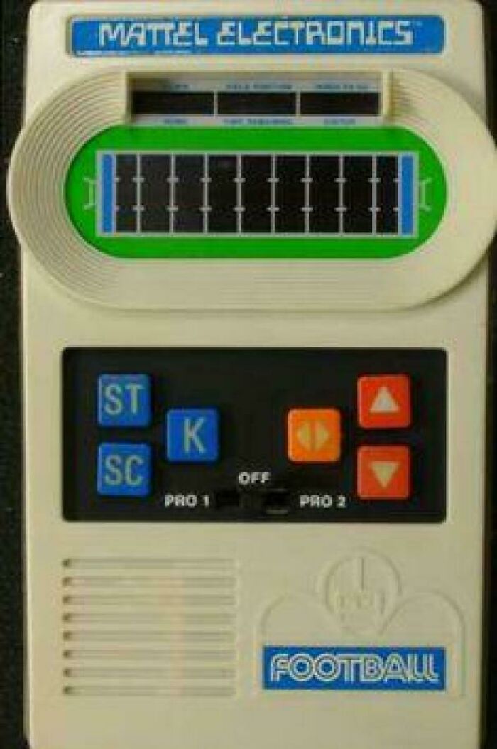 Vintage Mattel Electronics handheld football game, a nostalgic item reminding you of creaking joints from childhood days.