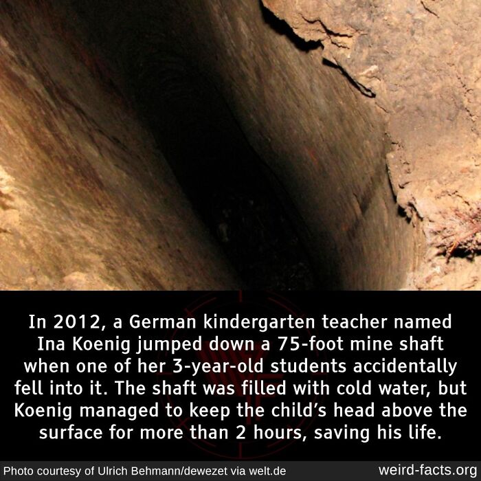 Deep mine shaft where a German teacher saved a child, a fascinating and amusing fun fact that might teach you something new.
