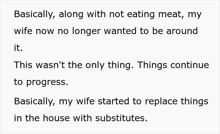 "AITA For Secretly Cheating On Our Vegetarian Diet That My Wife Made Our Family Do?" "AITA For Secretly Cheating On Our Vegetarian Diet That My Wife Made Our Family Do?"