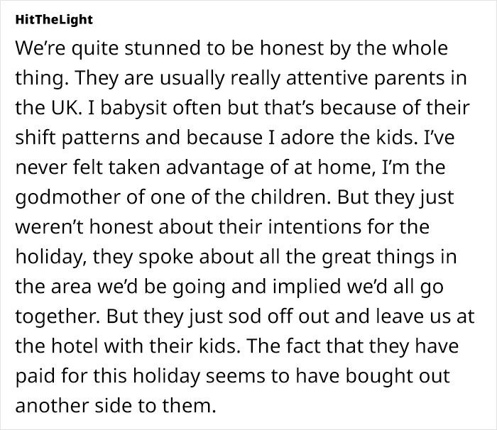 Relatives Discover That Sister's ‘Free Vacation’ Is In Fact A Babysitting Trap, Family Drama Erupts Relatives Discover That Sister's ‘Free Vacation’ Is In Fact A Babysitting Trap, Family Drama Erupts