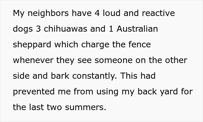 Bad Neighbors Scream At Lady For Using Her Own Yard Due To Their Reactive Dogs, She Gets Revenge Bad Neighbors Scream At Lady For Using Her Own Yard Due To Their Reactive Dogs, She Gets Revenge