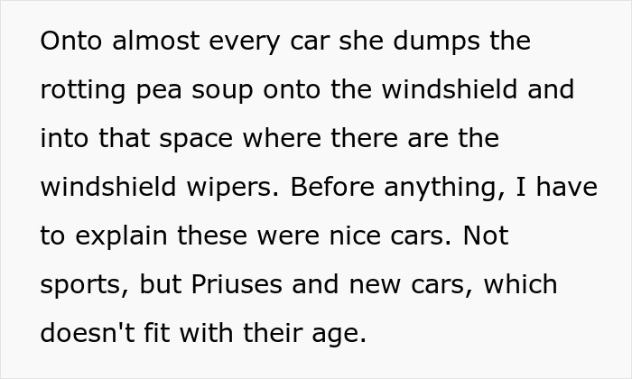 New Neighbors Disregard Requests, Woman Puts Rotten Soup In Their Cars New Neighbors Disregard Requests, Woman Puts Rotten Soup In Their Cars