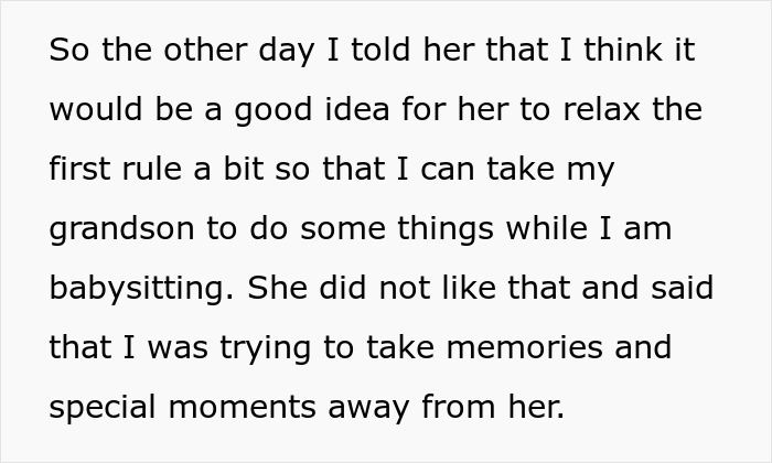 Grandma Doesn’t Want To Babysit Anymore As DIL Sets Ridiculous Rules For 3YO’s First Experiences Grandma Doesn’t Want To Babysit Anymore As DIL Sets Ridiculous Rules For 3YO’s First Experiences
