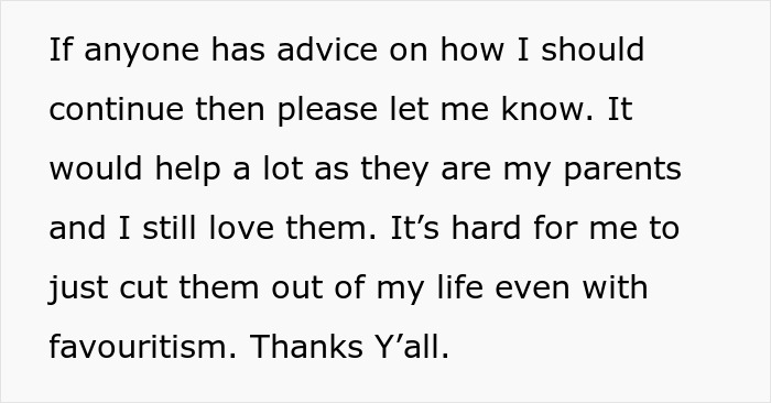 “Family Comes First”: Man Refuses To Help Parents After They Give Their House To Sister “Family Comes First”: Man Refuses To Help Parents After They Give Their House To Sister