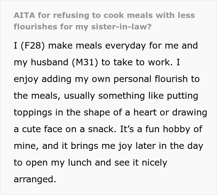 Woman Cooks For Her SIL Every Day, Gets Complaints About The Meals Being Too “Bourgeois” Woman Cooks For Her SIL Every Day, Gets Complaints About The Meals Being Too “Bourgeois”