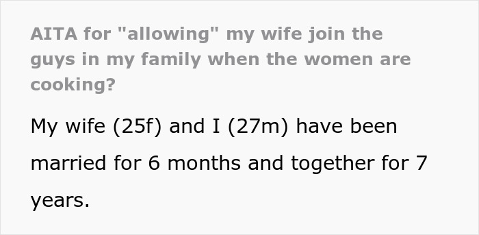 Man’s Family Jealous Of Wife's Cooking, Cause Fuss When She Hangs With Guys Instead Of Cooking Man’s Family Jealous Of Wife's Cooking, Cause Fuss When She Hangs With Guys Instead Of Cooking