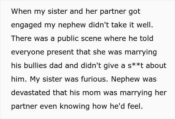 Teen Leaves Home In Protest Against Mom Marrying His Bully's Dad, Aunt RSVP's No Just To Back Him Teen Leaves Home In Protest Against Mom Marrying His Bully's Dad, Aunt RSVP's No Just To Back Him