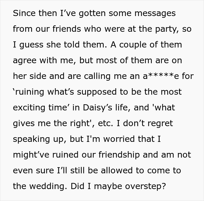 "Did I Maybe Overstep?": Woman Tells Friend To Call Off Wedding, Gets Dragged Online "Did I Maybe Overstep?": Woman Tells Friend To Call Off Wedding, Gets Dragged Online