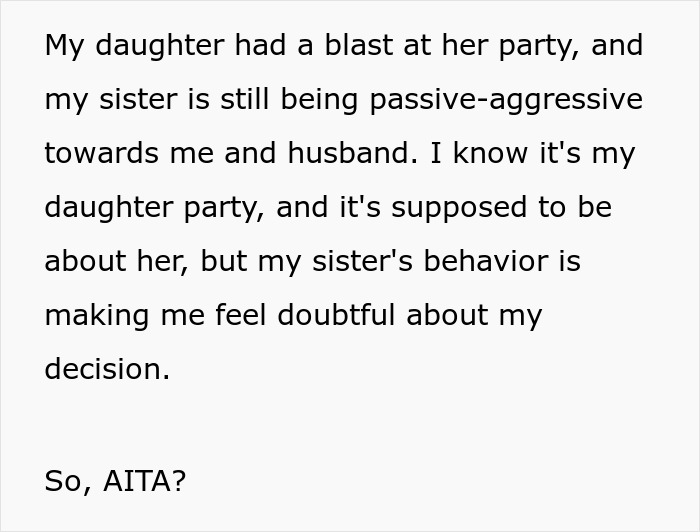 Niece Refuses To Invite Aunt To Her Birthday After Wedding Exclusion, Aunt Turns Passive-Aggressive Niece Refuses To Invite Aunt To Her Birthday After Wedding Exclusion, Aunt Turns Passive-Aggressive