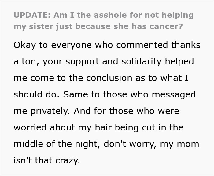 Drama Unfolds As Daughter Refuses To Buzz Her Hair To Make Wig For Sis With Cancer, Mom Enraged Drama Unfolds As Daughter Refuses To Buzz Her Hair To Make Wig For Sis With Cancer, Mom Enraged