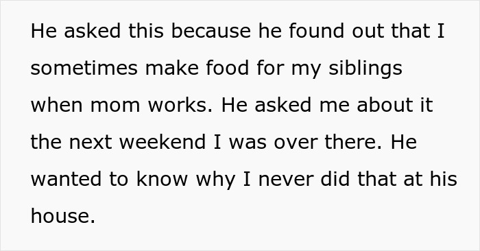 Entitled Dad Demands Bio Son Start Cooking For His Stepchildren, Gets Livid As Mom Supports Kid Entitled Dad Demands Bio Son Start Cooking For His Stepchildren, Gets Livid As Mom Supports Kid