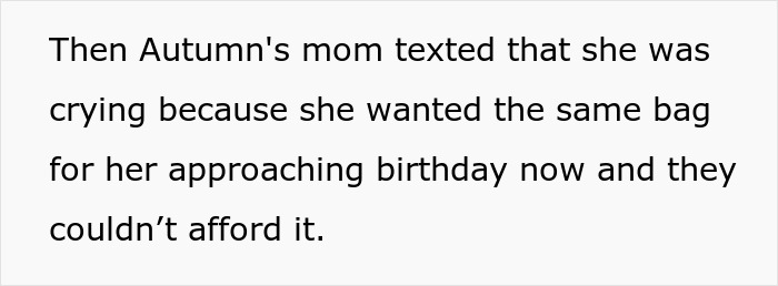 "AITA For Getting My Daughter A Designer Bag When Not Everyone In The Group Could Afford It?" "AITA For Getting My Daughter A Designer Bag When Not Everyone In The Group Could Afford It?"