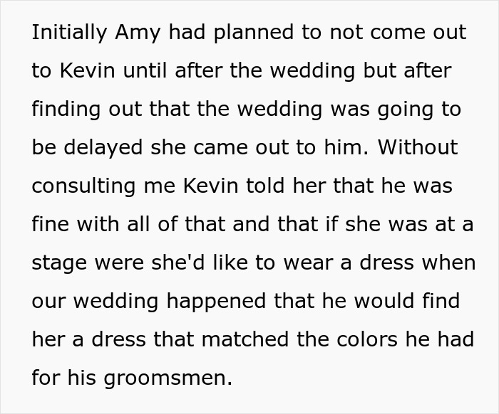 Text about a bride worried over the groom's trans best man and the potential wedding cancellation. Text about a bride worried over the groom's trans best man and the potential wedding cancellation.