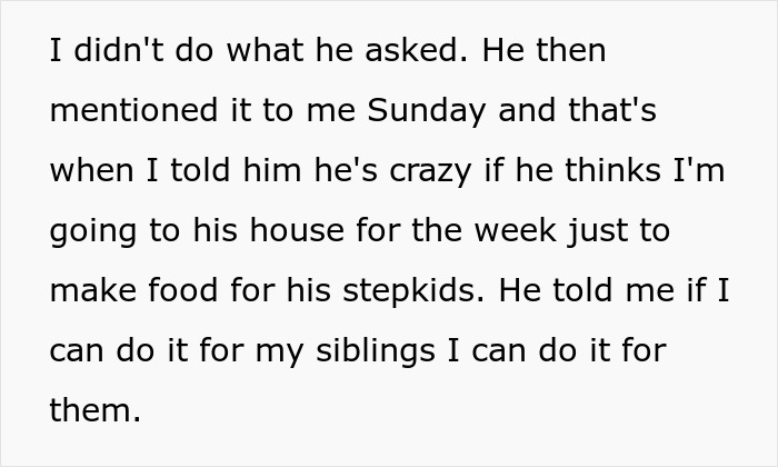 Entitled Dad Demands Bio Son Start Cooking For His Stepchildren, Gets Livid As Mom Supports Kid Entitled Dad Demands Bio Son Start Cooking For His Stepchildren, Gets Livid As Mom Supports Kid