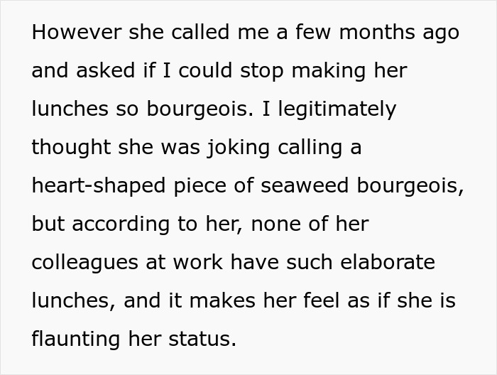 Woman Cooks For Her SIL Every Day, Gets Complaints About The Meals Being Too “Bourgeois” Woman Cooks For Her SIL Every Day, Gets Complaints About The Meals Being Too “Bourgeois”