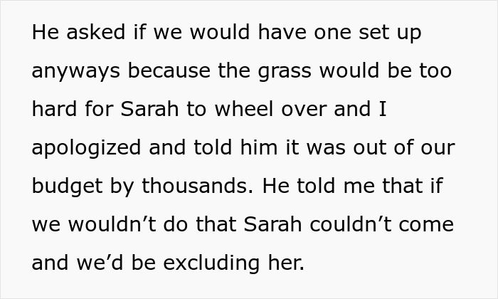 Bride Under Fire After Refusing To Exceed Budget For Brother’s Disabled Fiancée’s Needs Bride Under Fire After Refusing To Exceed Budget For Brother’s Disabled Fiancée’s Needs