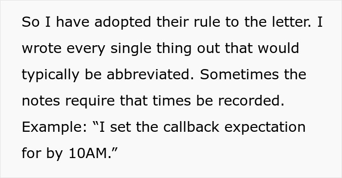 Woman Maliciously Complies With “No Abbreviations” Rule, Makes Supervisor Look Stupid Woman Maliciously Complies With “No Abbreviations” Rule, Makes Supervisor Look Stupid