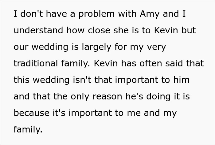 Text expressing concern about the groom's trans friend being best man at a traditional family wedding. Text expressing concern about the groom's trans friend being best man at a traditional family wedding.