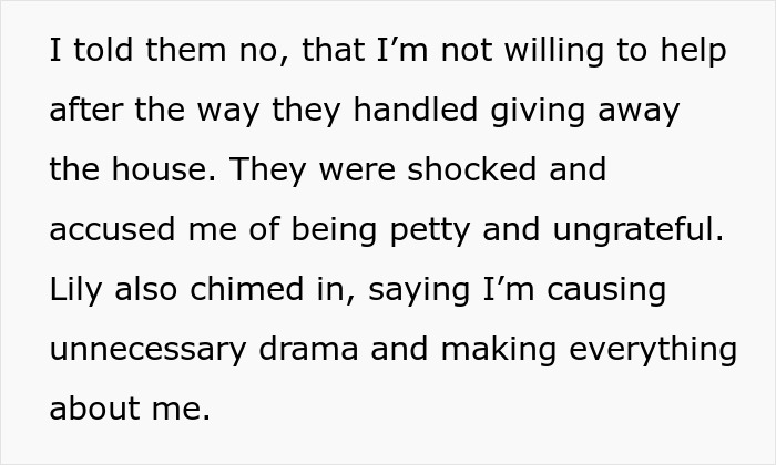 “Family Comes First”: Man Refuses To Help Parents After They Give Their House To Sister “Family Comes First”: Man Refuses To Help Parents After They Give Their House To Sister