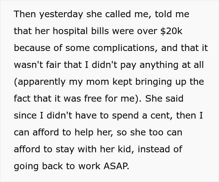 Woman Mocks Sister For Moving From The USA, Begs Her To Help Cover $20k Bill After Giving Birth Woman Mocks Sister For Moving From The USA, Begs Her To Help Cover $20k Bill After Giving Birth