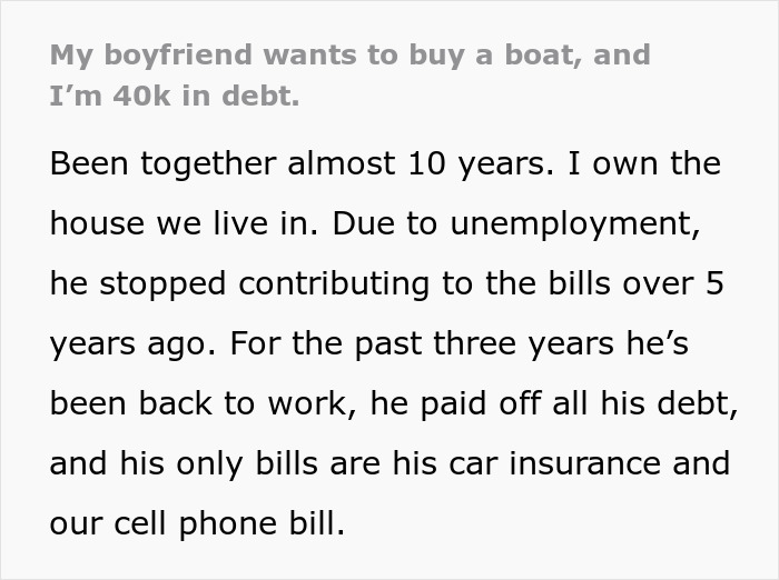 “He Wants A Boat”: Woman Reaches The End Of Her Patience, Walks Away From 10-Year Relationship “He Wants A Boat”: Woman Reaches The End Of Her Patience, Walks Away From 10-Year Relationship