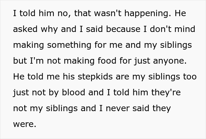 Entitled Dad Demands Bio Son Start Cooking For His Stepchildren, Gets Livid As Mom Supports Kid Entitled Dad Demands Bio Son Start Cooking For His Stepchildren, Gets Livid As Mom Supports Kid